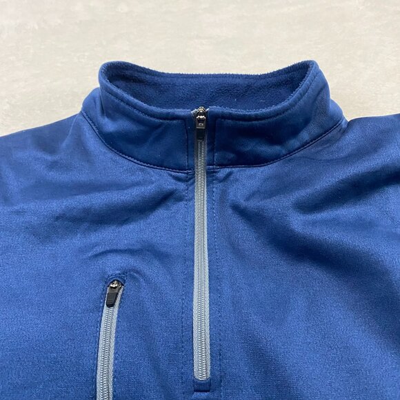 Peter Millar E4 Element Warmth Pullover Mens XL Navy Blue 1/4 Zip Golf Pocket - Picture 4 of 10